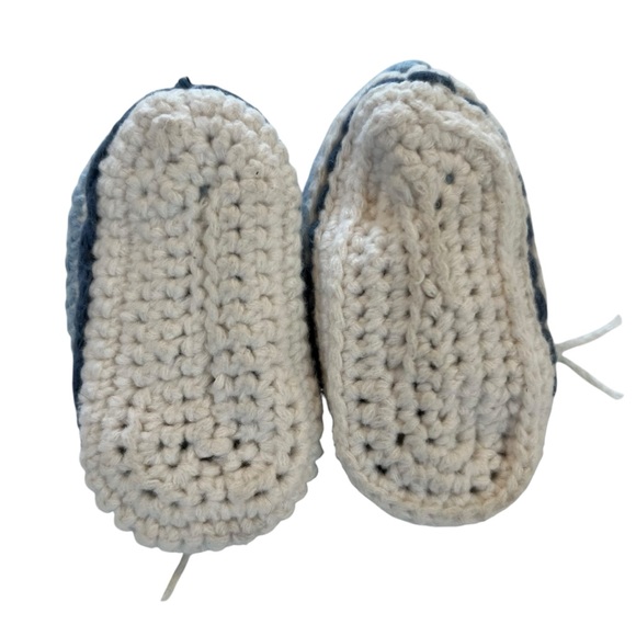 Handmade Blue & White Crocheted Converse Look a Likes 0-3M - Picture 5 of 5